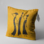 Abstract Orange Pillow Cover With Trio African Women, thumbnail 3 of 7