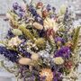 Blue And Ivory Dried Flower Wedding Bouquet, thumbnail 1 of 2
