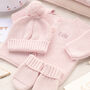 Luxury Baby Girls Cardigan, Bobble Hat And Mittens Set, thumbnail 1 of 11