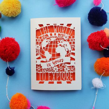 The World Is Yours To Explore Paper Cut Card, 6 of 9