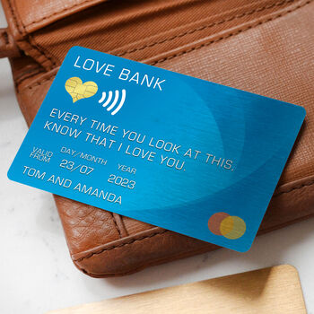 Personalised Love Bank Metal Wallet Card, 4 of 7