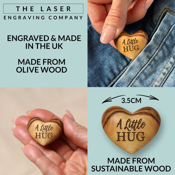 A Little Hug, Tiny Hug Token, Olive Wood, 6 of 10
