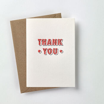 Neon Letterpress 'Thank You' Card, 2 of 3
