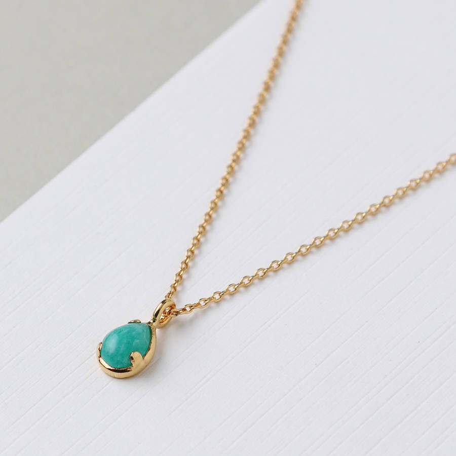 semi precious amazonite pendant necklace by orelia fine ...