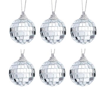 Set Of Six Mini Disco Ball Baubles, 2 of 4