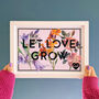 Let Love Grow Floral Couple's Print, thumbnail 2 of 5