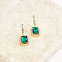 Emerald Green Gemstone Drop Earring, thumbnail 1 of 3