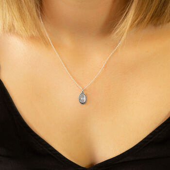 Engravable Sterling Silver Petite Oval Necklace, 2 of 5