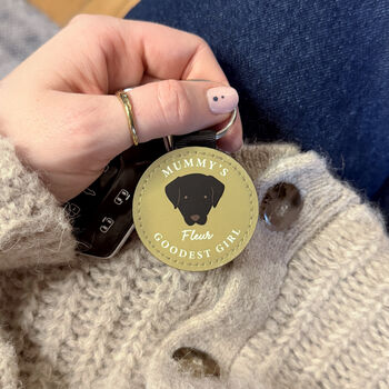 Goodest Girl Or Boy Personalised Mother's Day Dog Keyring, 2 of 12