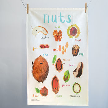 'Nuts' Illustrated Food Tea Towel, 2 of 3