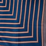 Navy And Orange Geometric Striped Silky Scarf, thumbnail 1 of 4