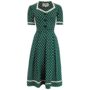 Francoise Dress In Green Polka Vintage 1940s Style, thumbnail 1 of 3