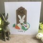 Personalised Bunny With Heart Easter Card, thumbnail 1 of 7