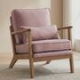 Peach Pink Linen Accent Chair Armchair Living Room, thumbnail 1 of 5