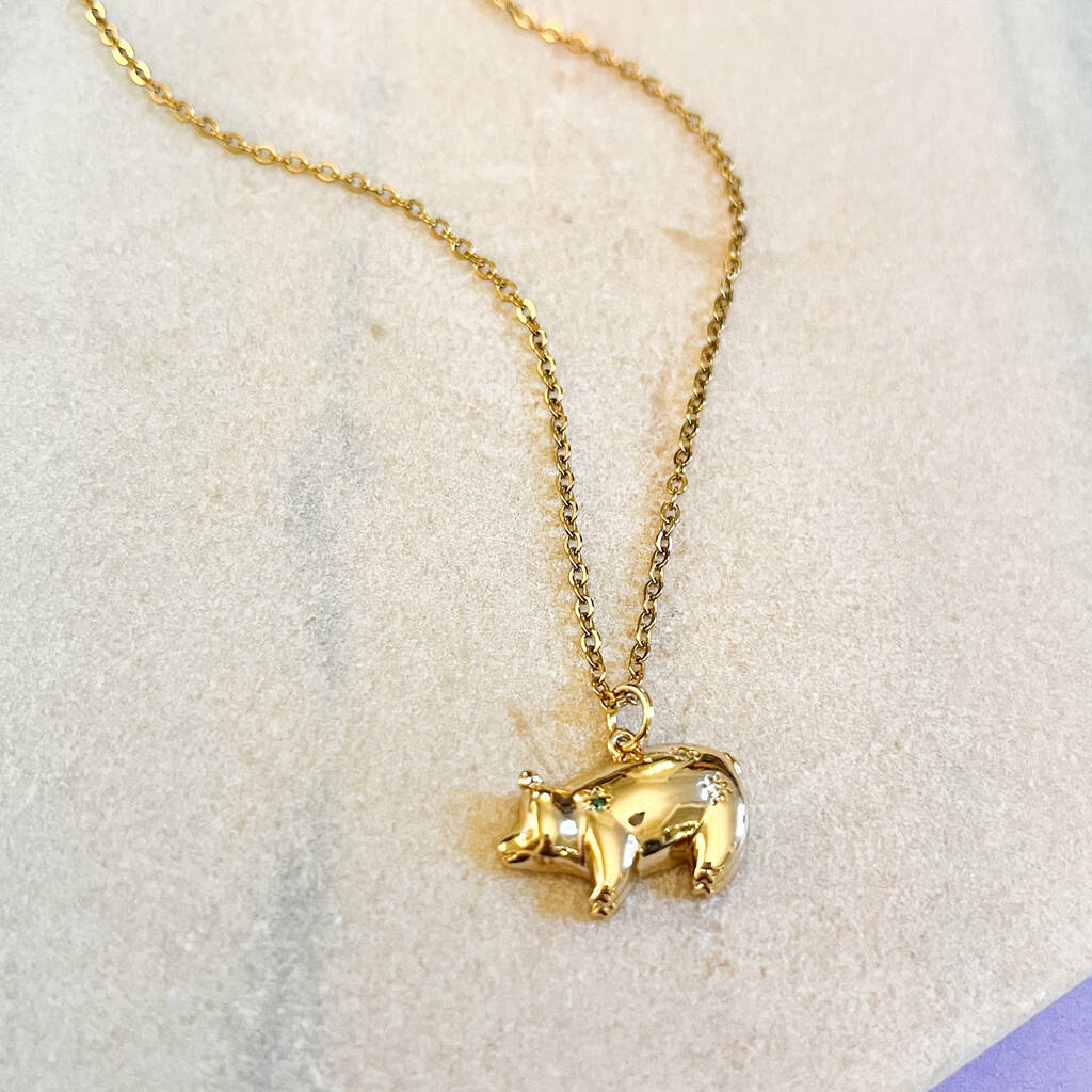 Little Lucky Pig Charm Necklace, 1 of 1