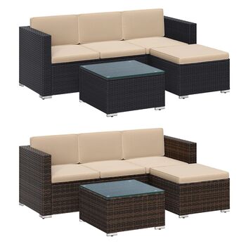 Rattan Patio Furniture Set With Sofa And Table, 9 of 9