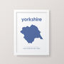 Family Names Personalised Yorkshire Map Print, thumbnail 4 of 5