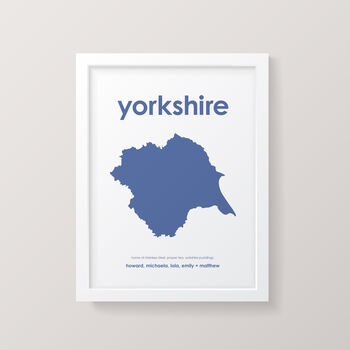 Family Names Personalised Yorkshire Map Print, 4 of 5