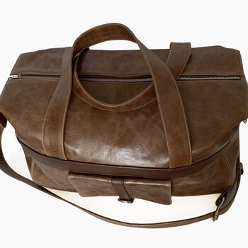 Handcrafted Brown Travel Bag, 5 of 8