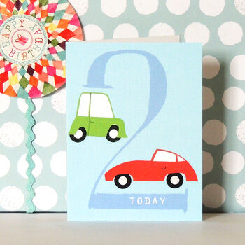 Mini Cars 2nd Birthday Card, 3 of 4