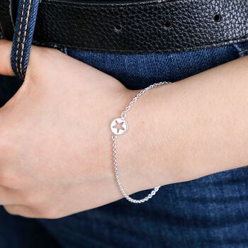 Sterling Silver Cut Out Star Bracelet, 3 of 5