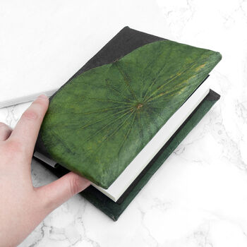 A6 Lotus Leaf Leather Notebook, 2 of 12
