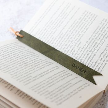 Handmade Personalised Leather Bookmark With Tassel, 7 of 7