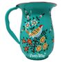 Hand Painted Pitcher Jug Featuring A Bird And Flower Design, thumbnail 1 of 2