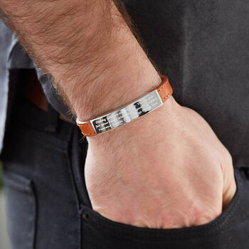 Men's Personalised Adjustable Tan Bracelet, 2 of 7