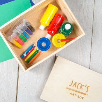 Personalised Engraved Children's Art And Craft Box, 3 of 8