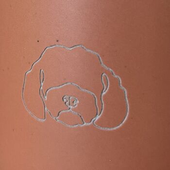 Cockapoo/ Cavapoo/ Maltipoo Engraved Orange Ceramic Tea/ Coffee Mug, 5 of 8
