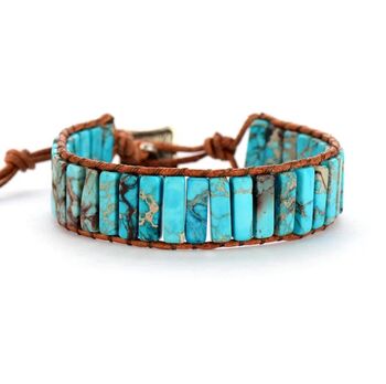Handmade Chakra Healing Stone Turquoise Bracelet, 4 of 8