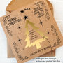 Gold Christmas Tree Scratch Reveal Kraft Card Diy Or Pre Printed Message, thumbnail 1 of 5