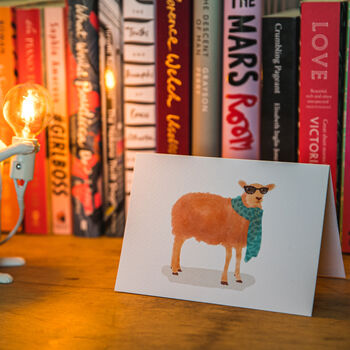Tangerine Sheep Illustrated Blank Greeting Card, 2 of 11