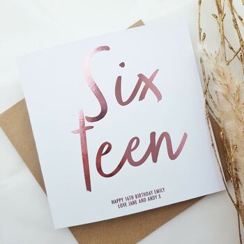 16th Birthday Card | Personalised Card | Sixteen, 3 of 3