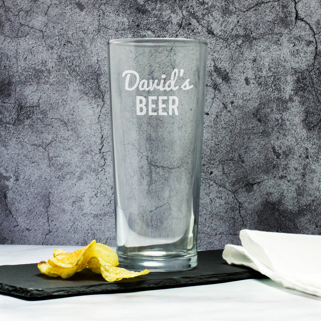 Personalised Beer Pint Glass By Mirrorin 2077