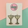 Martini Glass Glitter Earrings *More Colours Available*, thumbnail 4 of 4