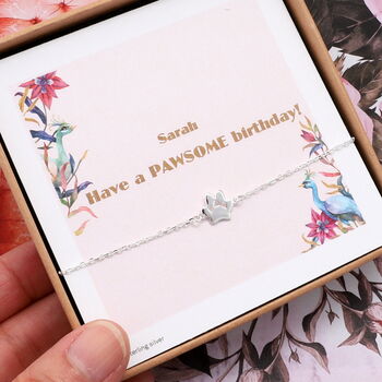 Sterling Silver Paw Print Bracelet, 3 of 3