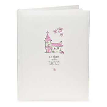 Personalised Whimsical Church Pink Photo Album, 3 of 3