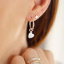 Sterling Silver Heart Charm Hoop Earrings, thumbnail 1 of 4