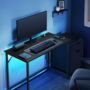 Computer Desk With LED Lights Built In Power Outlets, thumbnail 1 of 6