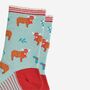 Women's Bamboo Socks Christmas Highland Cow Santa Hats, thumbnail 3 of 5