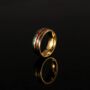 Mens Ring Gold Plated Steel Opal Fire Band Ring, thumbnail 1 of 9