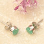 Emerald And Silver Studs, thumbnail 2 of 3