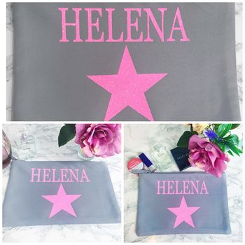 Girls Personalised Star Design Wash Bag, 3 of 10