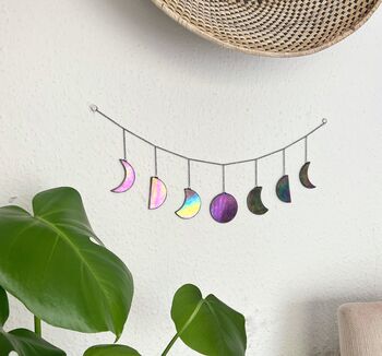 Glass Moon Phases Wall Hanging Multicolor, 4 of 8