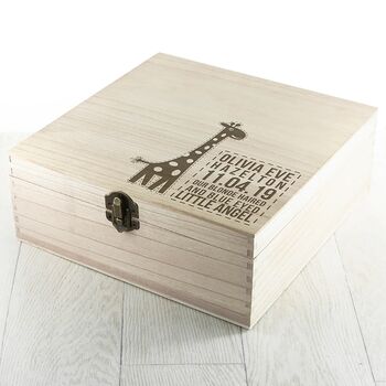 Personalised Baby Giraffe Keepsake Box, 10 of 12