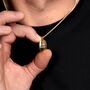 Men's Small Howlite Dog Tag Locket Gold, thumbnail 9 of 9