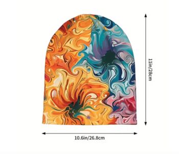 Soft Chemo Headwear Beanie Hat Bandana Colourful Swirls, 3 of 4