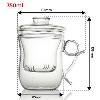 Glass Infuser Mug 350ml, 4 of 6